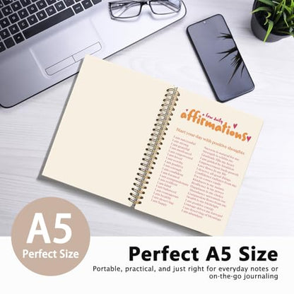 Daily Affirmation Journal, Affirmation Journal for Women, Inspirational Notebooks for Women, Positive Affirmations Gifts, a Few Daily Affirmations Hardcover Spiral Notebook 5.5x8.3 Inch - color: Affirwations