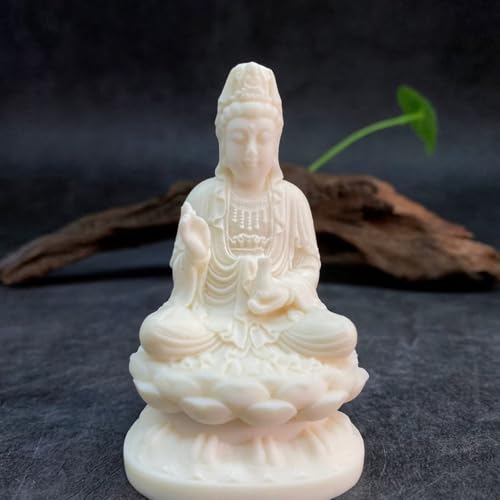 Quan Yin Statue, Godness of Mercy Guan Yin Sculpture Home Office Decor,Peace Kuan Yin Figurine Ornament Chinese Feng Shui Zen Decor,Female Buddha Statue Meditation Gift