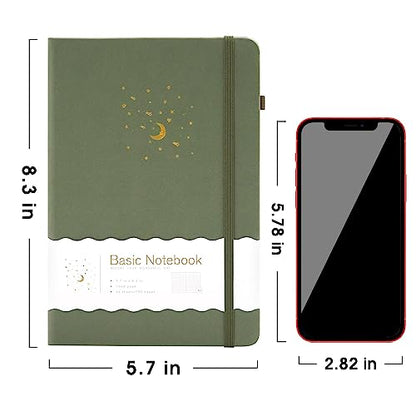 CAGIE Lined Journal Notebook for Work, 196 Pages, Medium 5.7" x 8.3", Hardcover Notebook Journal with Pen Loop, (Turquoise Ruled), Gifts - color: 02 Turquoise