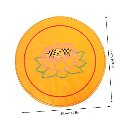 DECHOUS Cushion Set Lotus Print Round Pillow for Floor Seating Buckwheat Hull Filling Comfortable Mat for Buddhist Practices and