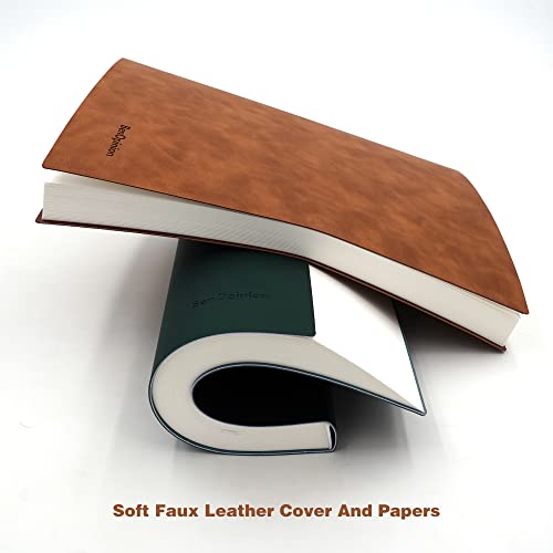 Large Blank Notebook Journal for Writing Drawing, Soft Faux Leather Cover, 100GSM Papers, 320 Pages, A4 8.4x11.4 inches Sketch Book(Green, Plain) - color: Green, Plain