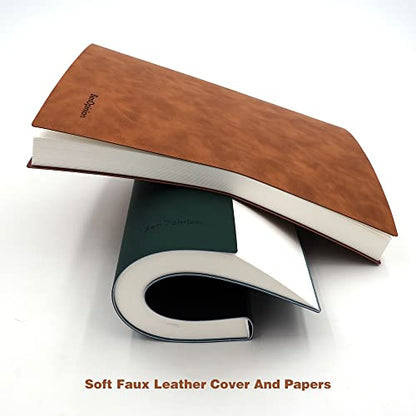 Large Blank Notebook Journal for Writing Drawing, Soft Faux Leather Cover, 100GSM Papers, 320 Pages, A4 8.4x11.4 inches Sketch Book(Green, Plain) - color: Green, Plain