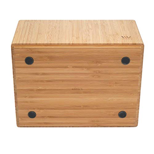MobileVision Bamboo Storage Box PLUS LID COMBO, 12”x 9”x 6”, Durable Bin w/Handles, For Clothes, Shoes, Arts & Crafts, Closet & Office Shelf