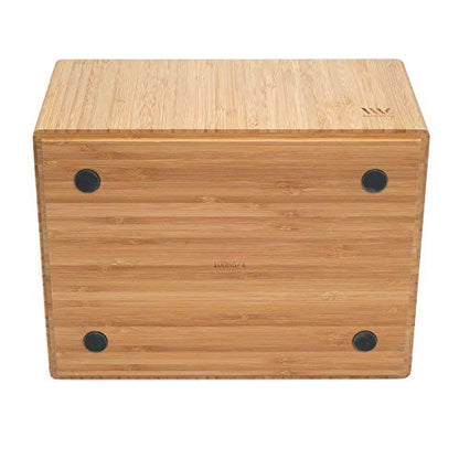 MobileVision Bamboo Storage Box PLUS LID COMBO, 12”x 9”x 6”, Durable Bin w/Handles, For Clothes, Shoes, Arts & Crafts, Closet & Office Shelf