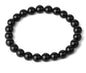 8mm Natural Stones Strand Bracelets Single Color Round Beaded Elastic Bracelet for Women Jewelry - color: Black Picasso Jasper