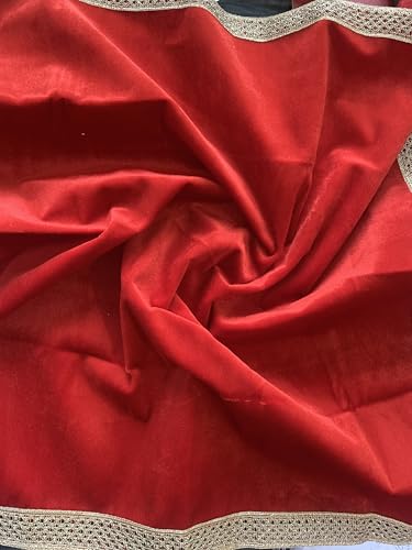 SMMS Spiritual Velvet Table Cloth Altar Tarot Spread (Red, Medium- 61cm*61cm/ 24inch*24inch) - color: Red, size: Medium- 61cm*61cm/ 24inch*24inch