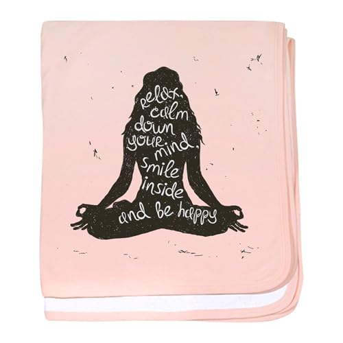 CafePress Cool Yoga Womens Meditating Meditatio Baby Blanket, Super Soft Newborn Swaddle - color: Petal Pink
