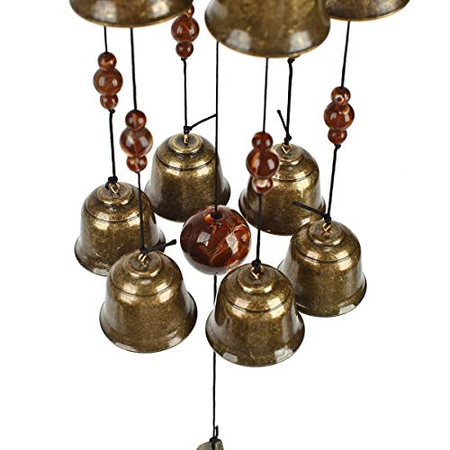 Bird Nest Wind Chime, Bird Bells Chimes with 12 Wind Bells for Glory Mother’s Love Gift, Garden Backyard Church Hanging Decor, Bronze