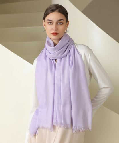 Harewom Lightweight Gauze Linen Feeling Shawl Wraps for Women Beach Summer Scarf for Evening Wedding Dresses - color: Shawl Wraps - Light Purple
