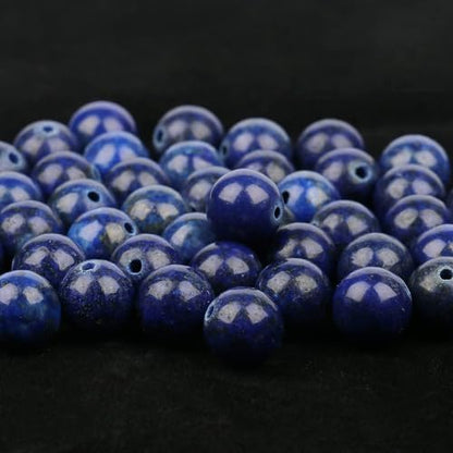 About 45pcs 8mm Stone Beads Lapis Lazuli Beads Crystal Gemstone for Jewelry Making, DIY Bracelet Necklace Blue Beads - color: Lapis Lazuli, size: 8mm