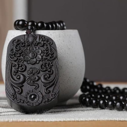 Zen Dear Unisex Natural Ebony Wood Buddhist Prayer Bead Necklace Bracelet Tibetan Prayer Mala Beaded Black - style: 08mm 108beads+guanyin