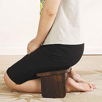 Solid Wood Meditation Bench, Portable Seiza Kneeling Stool, Detachable Legs or Hinged Folding Legs, Original Ergonomic Design - color: A