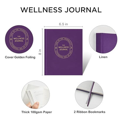 &And Per Se Wellness Journal, Self Care & Daily Journal for Women, Mental Health Planner with Habit Tracker, Diet & Goals, Undated, Gift-Ready (Purple) - color: F-Purple