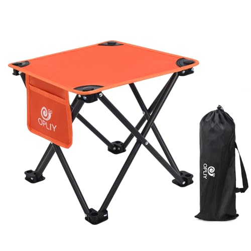 Opliy Camping Stool, Folding Small Chair Portable Camp Stool for Camping Fishing Hiking Gardening and Beach, Camping Seat with Carry Bag (Orange) - color: Orange
