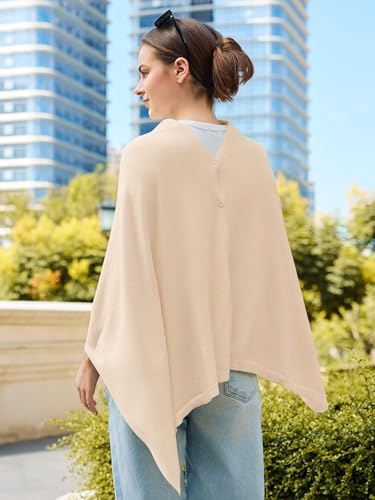 Lacretazhi Women'S Shawl Wraps Poncho Sweater Lightweight Knit Scarf With Buttons Versatile Cape Cardigan Spring Summer Fall - color: Maize-yellow