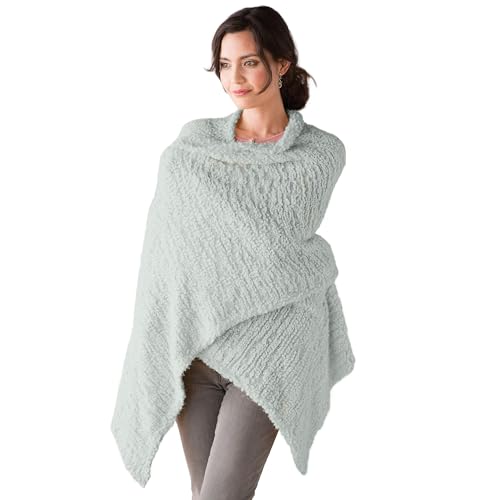 DEMDACO Giving Collection Giving Shawl with Pockets - Cozy Wrap for Women - Pockets - Soft Knit - Comfortable - Blanket-Style - Thoughtful Gift for Her - One Size - Sage Green