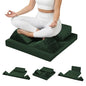 Meditation Cushion Set, Meditation Pillow for Sitting on Floor, Large Yoga Pillow with Knee Support, Washable Zafu Meditation Mat, 3 Shapes Floor Pillow for Adults, Green