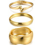 Chunky Gold Bangle Bracelets for Women, Dainty 14k Gold Plated Big Stackable Bangles Set, Trendy Statement Cuff Bracelet Stack Fashion Jewelry Gifts - style: 3 Chunky & thin bangles