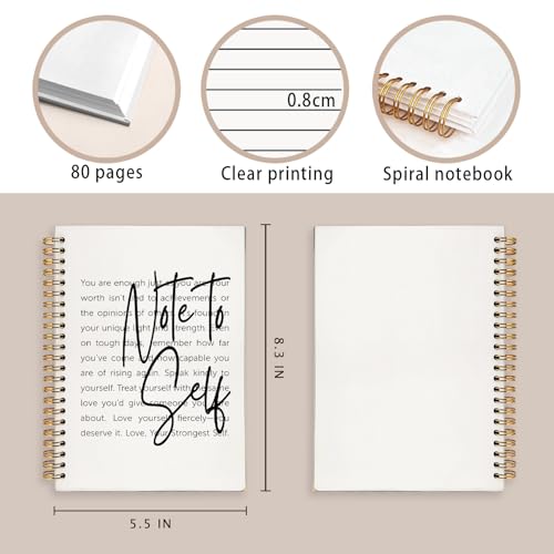 Note To Self Mental Health Journal, Therapy Journal for Mental Health, Mental Health Counselor Gifts, Mental Health Journal for Women, Hardcover Spiral Notebook 160 Pages 5.5x8.3 Inch - color: Note To Self