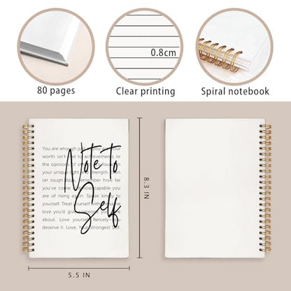 Note To Self Mental Health Journal, Therapy Journal for Mental Health, Mental Health Counselor Gifts, Mental Health Journal for Women, Hardcover Spiral Notebook 160 Pages 5.5x8.3 Inch - color: Note To Self