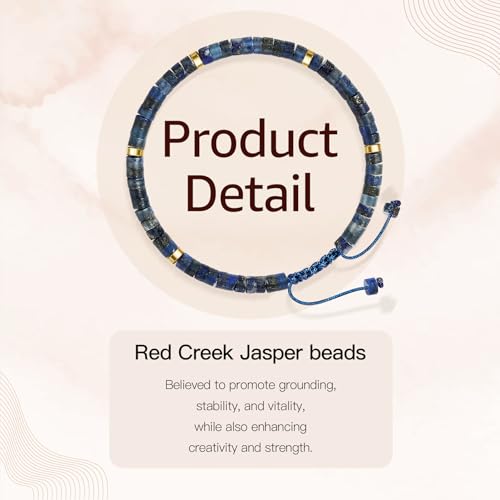 Thank You Gifts for Women: Teacher Appreciation Office Gifts for Coworkers Employee Boss Lady Manager Colleague Natural Stone Bracelet - color: Blue-Remember