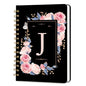 Lined Spiral Journal Notebook, A5 College Ruled Spiral Notebook for Women, Hardcover with Elegant Design for Work and Note-Taking, 5.5 * 8.25 inch, 160 Pages, Letter J - color: J