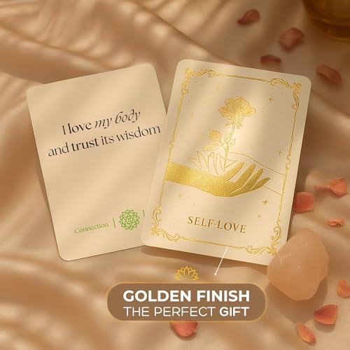 Anima Daily Affirmation Cards – 40 Spiritual Mindfulness Cards for Inner Healing, Self-Love & Manifestation – Elegant Deck for Women with Gift Box & Guide – Uplifting Positive Quotes for Daily Use