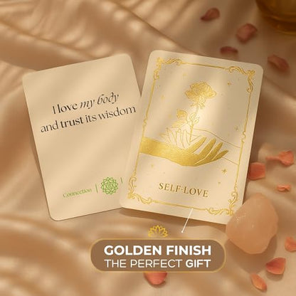 Anima Daily Affirmation Cards – 40 Spiritual Mindfulness Cards for Inner Healing, Self-Love & Manifestation – Elegant Deck for Women with Gift Box & Guide – Uplifting Positive Quotes for Daily Use