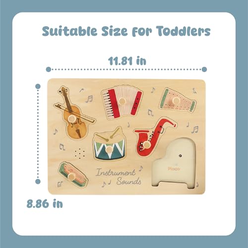 Freniland Musical Instruments Sound Puzzle for Toddlers, Wooden Music Sound Puzzle, Montessori Educational Toy for 18M+