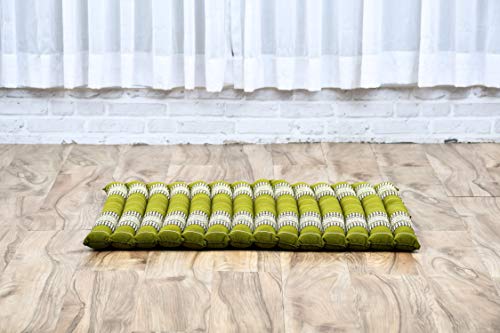 Leewadee Zabuton Seating Cushion – Square Floor Seat for Meditation Exercises, Light Yoga Mat Filled with Kapok - color: Sf17 - Green