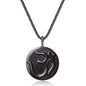 COAI OM Buddha Prayer Necklace Black Obsidian Necklace for Men Women