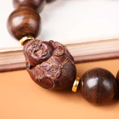 Antique String Wooden Statue Accents Zen Meditation Wood Sculpture Decor for Living Room Spa or Yoga Studio Centerpiece Books Living Room Bedroom Ornament