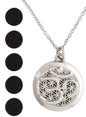 Wild Essentials Silver Aum Om Necklace Essential Oil Diffuser 6 Refill Pads, Calming Aromatherapy Gift Set, Customizable Color Changing, Perfume - color: Silver Aum, size: 0 Oils