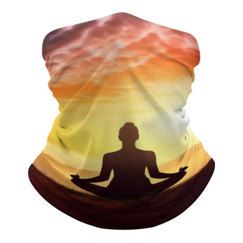 Yoga Meditation Balaclava UV Protection Cooling Neck Gaiter Bandana Breathable Face Cover Scarf for Men Women White