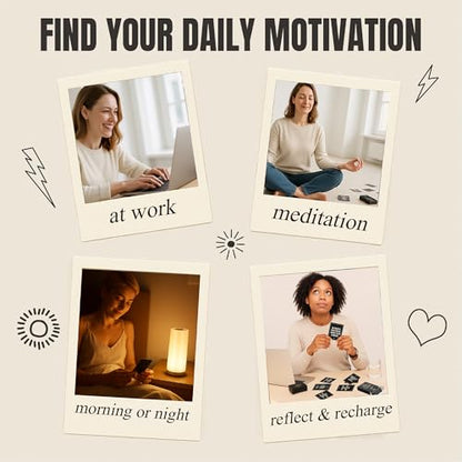 52 Celestial Badass Affirmation Cards for Women - Midnight Black & Pale Yellow Mindfulness Deck - Daily Motivation Cards - Inspirational Self Care Gift for Empowerment & Confidence - color: Black