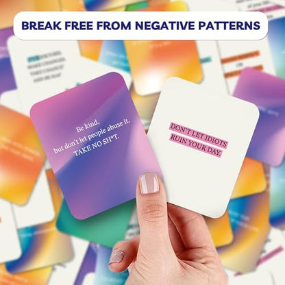 Unique Badass Birthday Gifts - Badass Affirmation Cards - 55 Sweary Affirmation Cards - Daily Positive Motivational Card - Inspirational & Self Care Quotes - Spiritual Gifts for Best Friend, Sister - style: Gradient