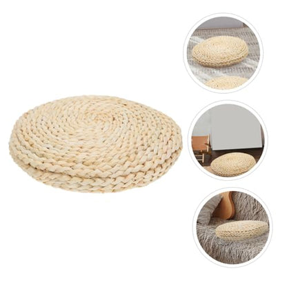 PRETYZOOM Handmade Woven Thickened Meditation Mat Corn Bran Seat Mat Yoga Bolster Pillow