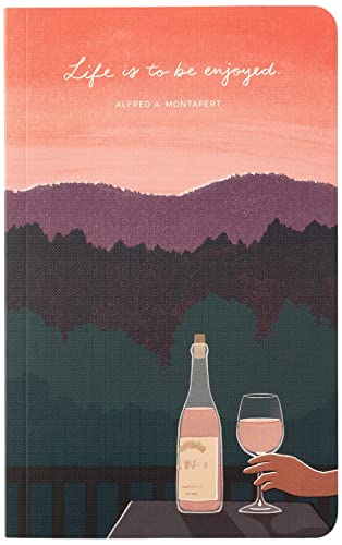 Compendium Softcover Journal - Life is to be enjoyed. – A Write Now Journal with 128 Lined Pages, 5″W x 8″H - color: Enjoy Pink