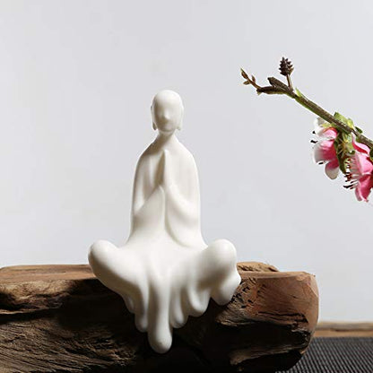 KJYHXX White Ceramic Little Monk Furniture Handmade Home Deco Creative Gift (Tranquillity) - color: Tranquillity