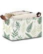 Fern Herbs Storage Baskets,Botanical Leaf Foldable Organizer Bin with Handles for Home Living Room Bedroom Closet Box 17x11.5x10Inch - color: Fern Herbs Botanical Leaf