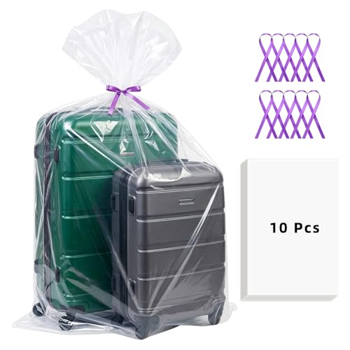 Extra Large Clear Plastic Storage Bags,10 Pieces 40x60 Inches Big Gaint Jumbo Huge Plastic Storage Bags for Luggage, Suitcase,Furniture,10 Ribbons Included - color: 10 pieces, size: 40''x60''