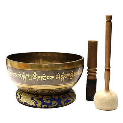 Nepal Tibetan Sing Bowl Himalayan Buddhist Yoga Singing Bowl Fengshui Large size Handmade Home decor tibetan(22CM) - size: 22CM