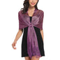 vimate Sparkling Metallic Shawls and Wraps for Evening Party/Wedding/Formal Dresses (With Free Buckle) - color: H1#. Plum