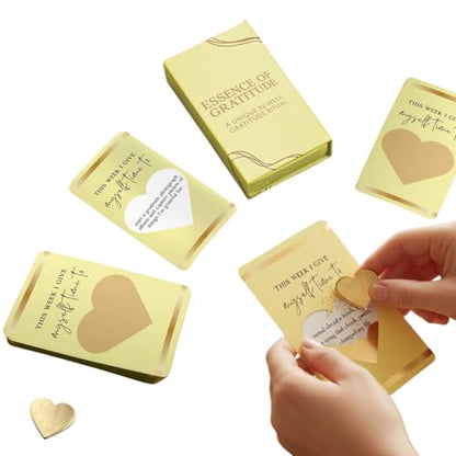 Gratitude Scratch-Off Activity Cards – 52-Week Reflection Deck with Daily Gratitude Prompts for Positivity, Joy & Thankfulness, 4.7 x 2.8 Inches - style: Gratitude
