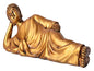 LQX Sculpture Tabletop Crafts Figurines Collectible Prop Thai Sleeping Buddha Statue Meditation Sculpture Ornament Resin Figurine Gift Kids Small,Silver (Color : Golden) - color: Golden,silver