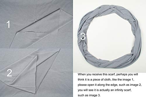 corciova Black Soft Girl Women Infinity Wrap Scarf Stretchy Jersey Knit Sleep Head Circle Scarf Continuous Loop Light Weight - color: 106 Light Grey