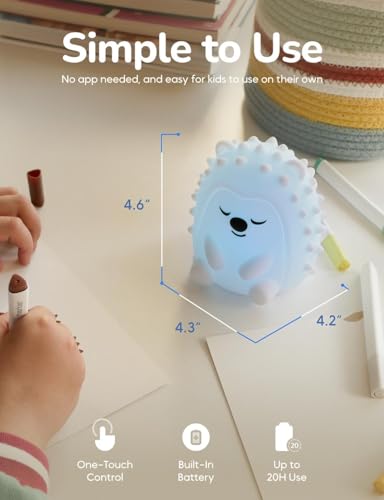 Breathing Pal 'Hogi'- Mindfulness Breathing Light, Guided Visual Meditation Breathing Light, Anxiety Relief Items for Calm Down Corner/Meditation/Sleep for Adult&Kid - size: Hogi (Hedgehog)