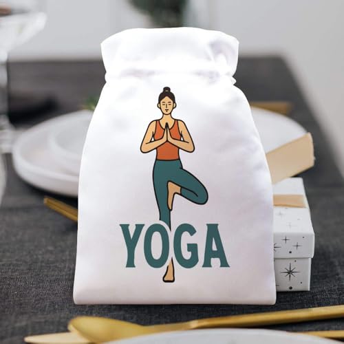 Azeeda 20cm 'Yoga Pose Meditation' Satin Drawstring Bag/Pouch (SB00124943)