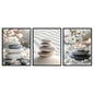 Dazzlewall 3Pcs Japanese Zen Wall Art Set, Balance Stones & Cherry Blossom Pictures for Yoga Spa Living Room Decor 12x16 in Unframed