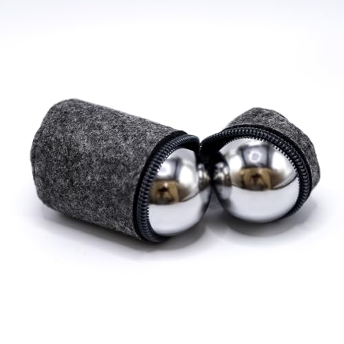 1.5-inch Stainless Steel Chiming Baoding Balls Chinese Health Balls for Hand Therapy, Exercise & Stress Relief (1.5inch)